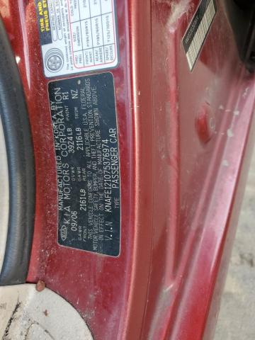 2007 Kia Spectra Ex VIN: KNAFE121075376974 Lot: 56894564