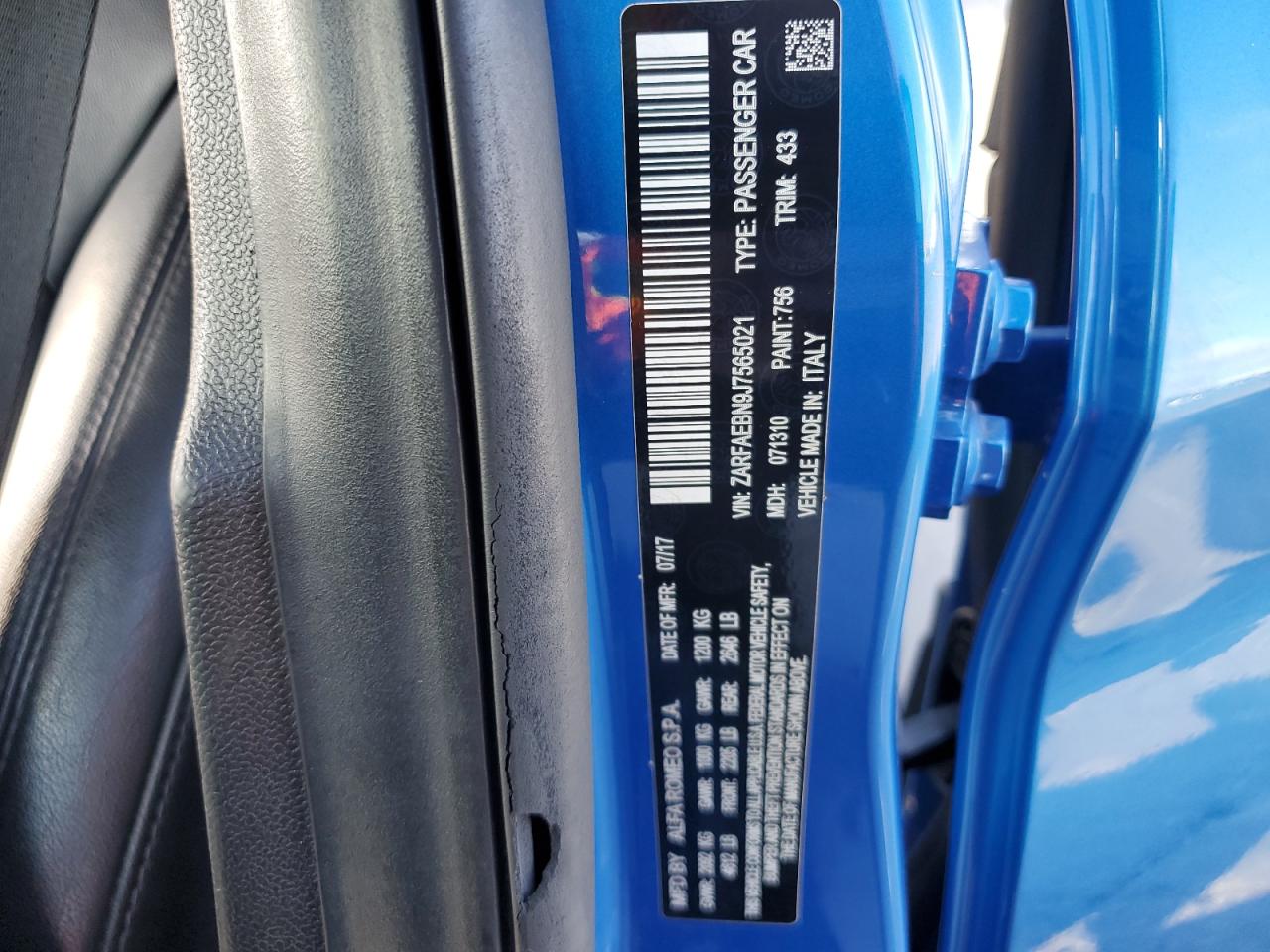 ZARFAEBN9J7565021 2018 Alfa Romeo Giulia