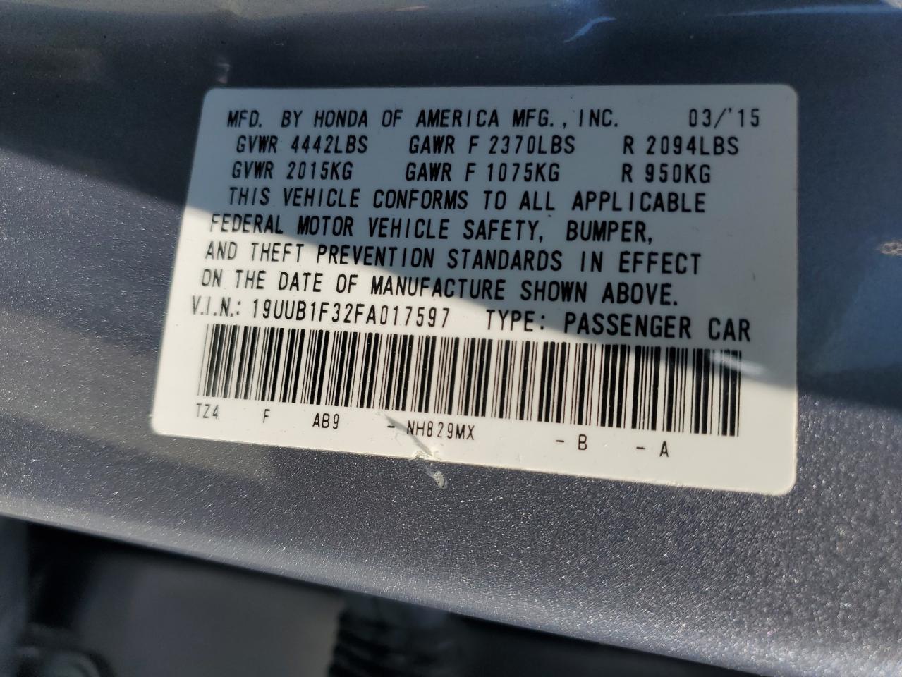 19UUB1F32FA017597 2015 Acura Tlx