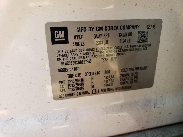 2016 BUICK ENCORE CON - KL4CJBSBXGB627365