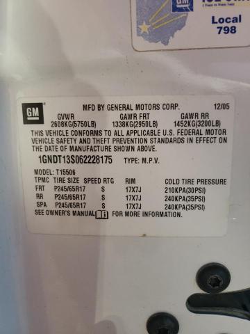 2006 Chevrolet Trailblazer Ls VIN: 1GNDT13S062228175 Lot: 60062924