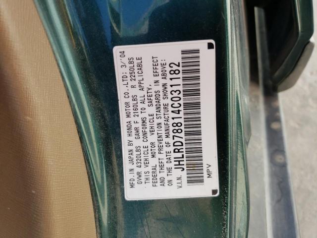 2004 Honda Cr-V Ex VIN: JHLRD78814C031182 Lot: 58283294