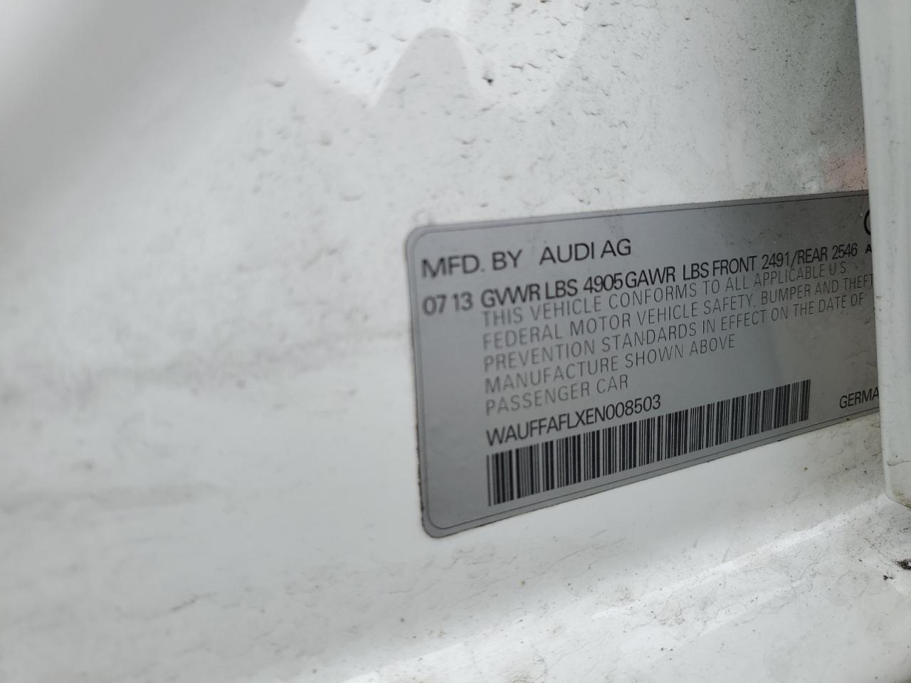 WAUFFAFLXEN008503 2014 Audi A4 Premium Plus