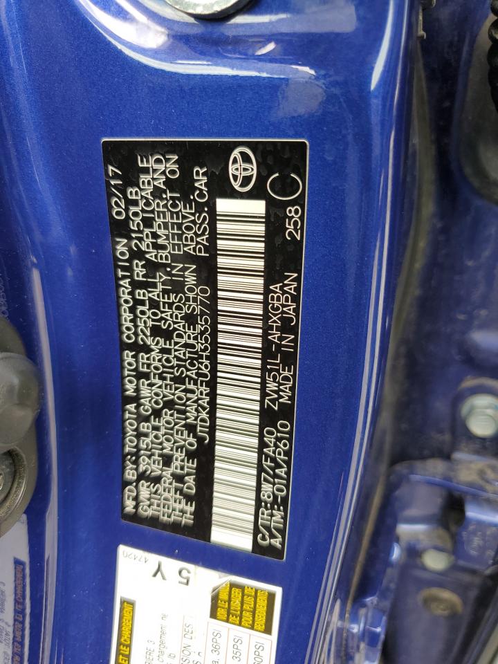 JTDKARFU6H3535770 2017 Toyota Prius