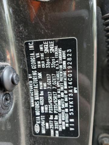 2012 Kia Sorento Base VIN: 5XYKT3A14CG192823 Lot: 58140824