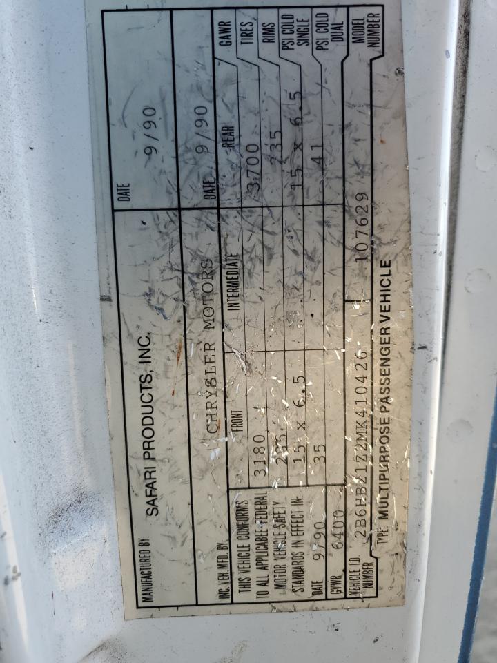 2B6HB21Z2MK410426 1991 Dodge Ram Van B250