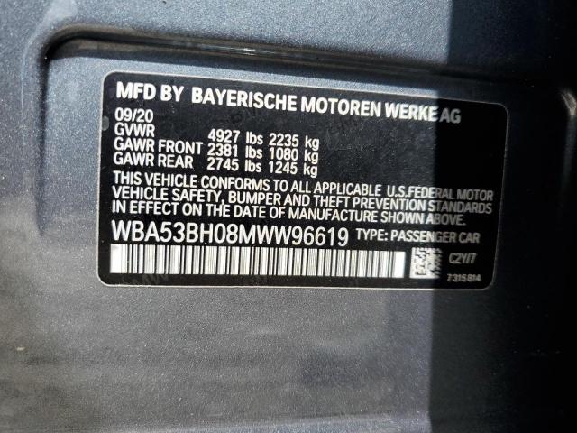 2021 BMW 530 I VIN: WBA53BH08MWW96619 Lot: 59873724