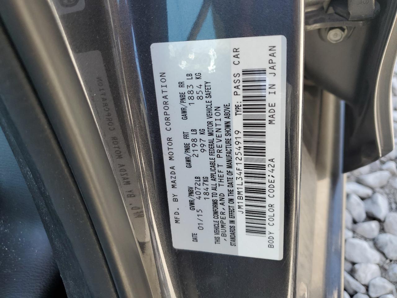 JM1BM1L34F1254919 2015 Mazda 3 Touring