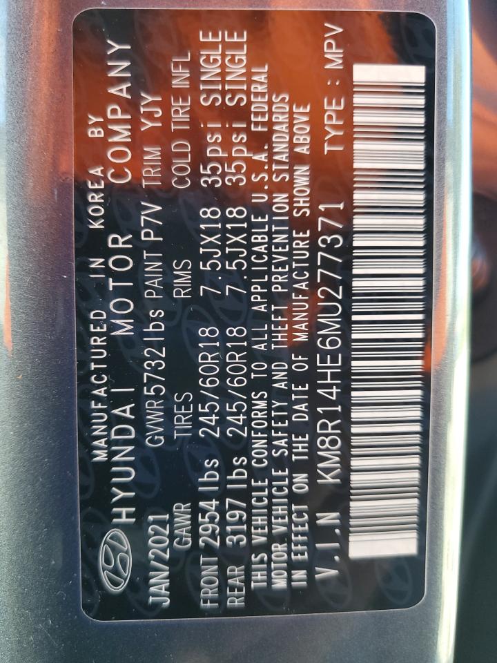 KM8R14HE6MU277371 2021 Hyundai Palisade Se