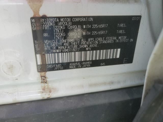 2021 Toyota Rav4 Xle VIN: JTMRWRFV8MD118017 Lot: 57468724