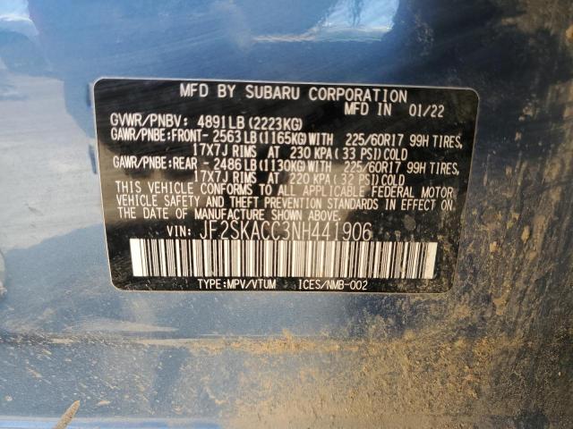 2022 SUBARU FORESTER JF2SKACC3NH441906