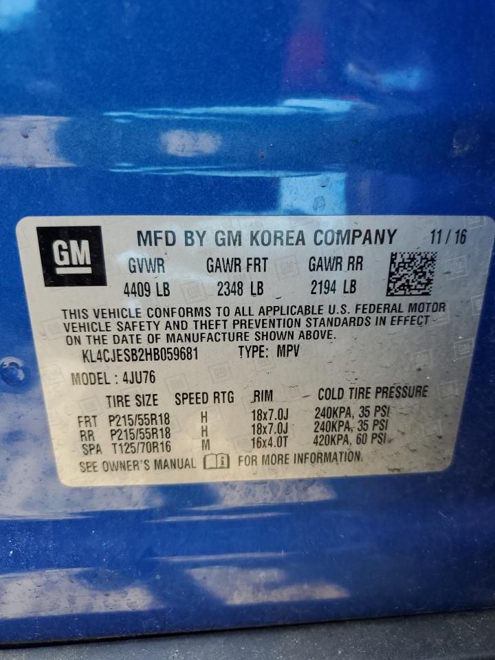 KL4CJESB2HB059681 2017 Buick Encore Preferred