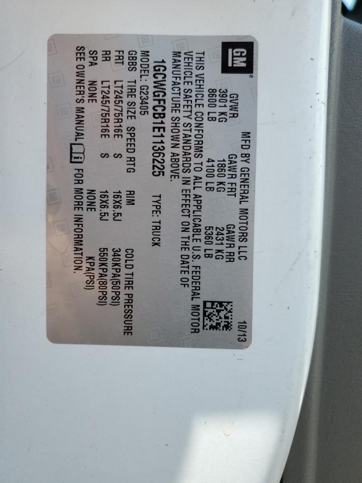 1GCWGFCB1E1136225 2014 Chevrolet Express G2500