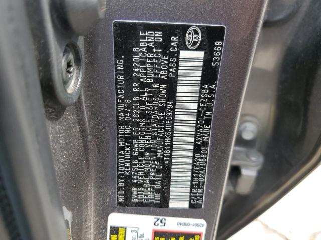 VIN 4T1B11HK6JU609794 2018 Toyota Camry, L no.12