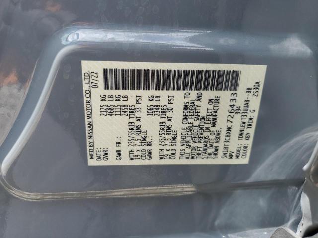 2022 Nissan Rogue Sl VIN: 5N1BT3CBXNC726433 Lot: 58949274