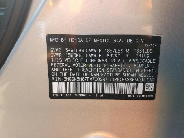 2015 Honda Fit Ex VIN: 3HGGK5H87FM760997 Lot: 58100964