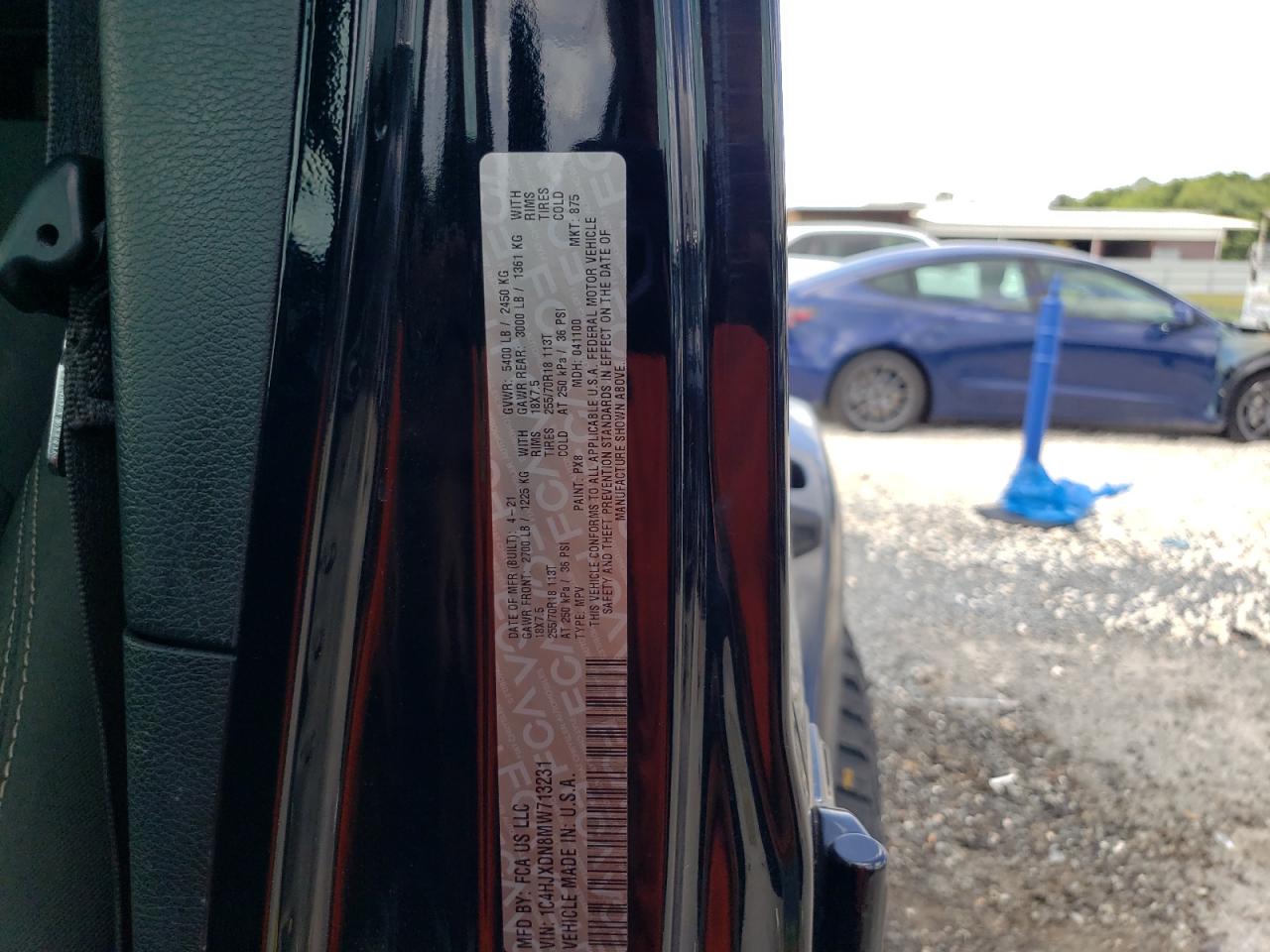 1C4HJXDN8MW713231 2021 Jeep Wrangler Unlimited Sport