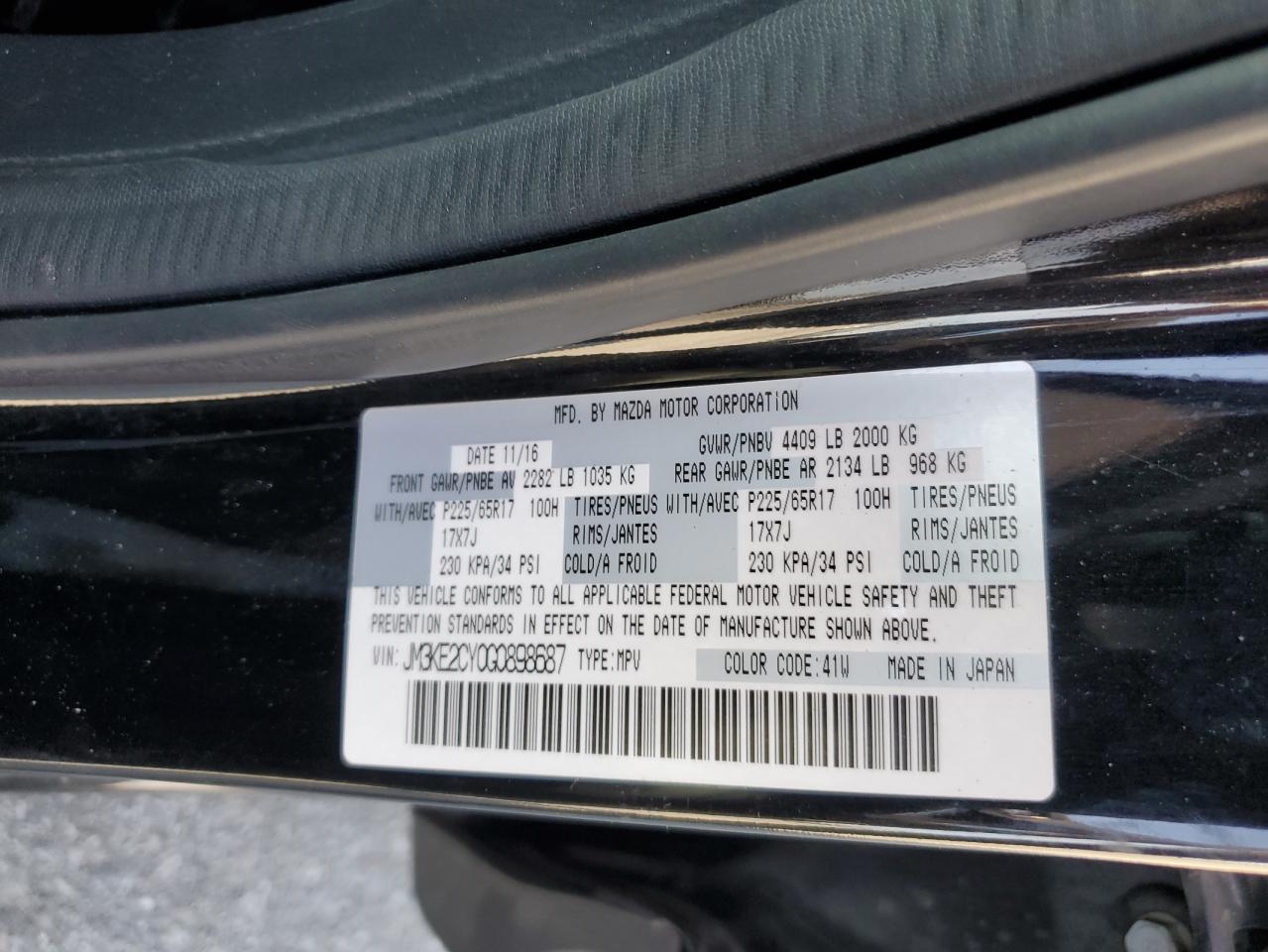 JM3KE2CY0G0898687 2016 Mazda Cx-5 Touring