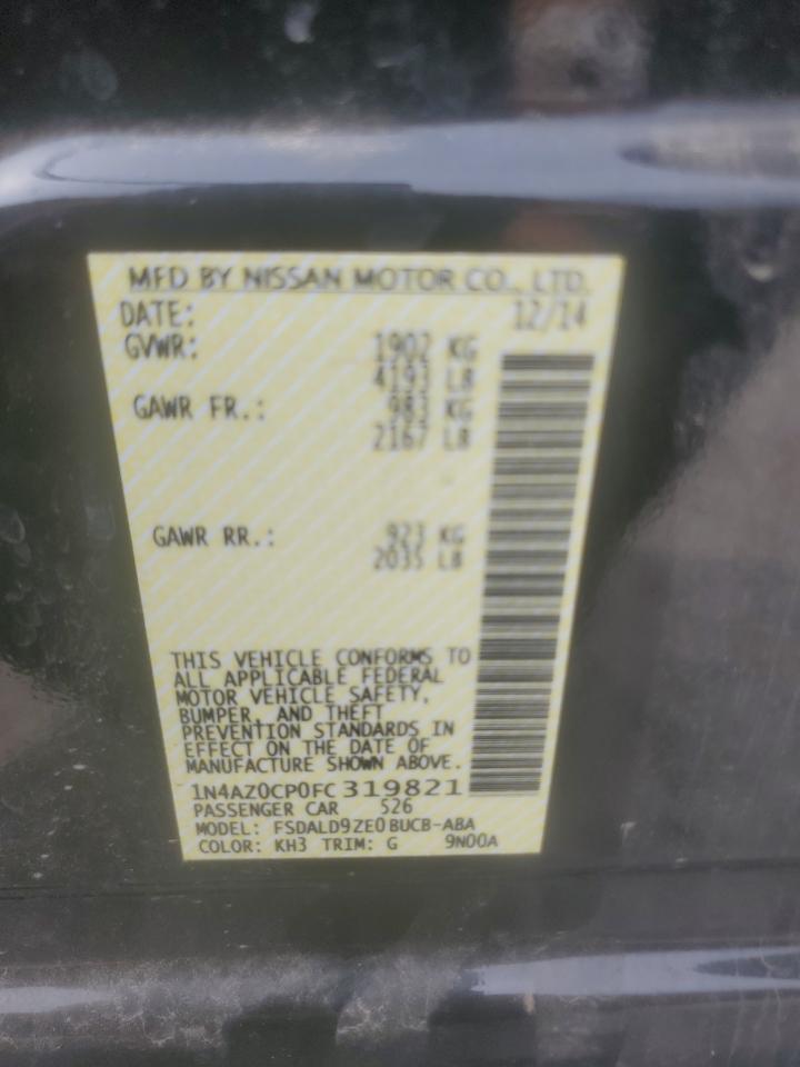 1N4AZ0CP0FC319821 2015 Nissan Leaf S