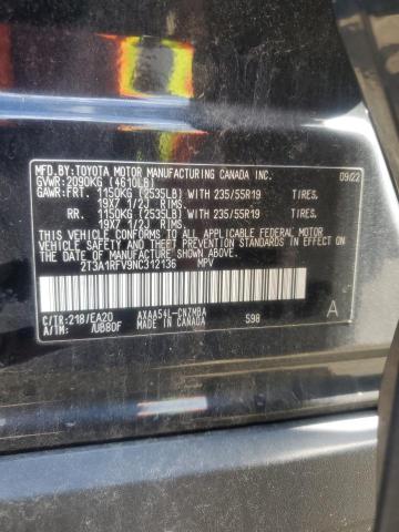 2022 Toyota Rav4 Xle Premium VIN: 2T3A1RFV9NC312136 Lot: 57676524