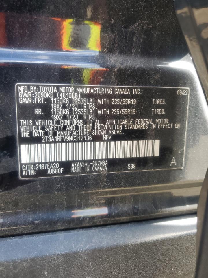 2T3A1RFV9NC312136 2022 Toyota Rav4 Xle Premium