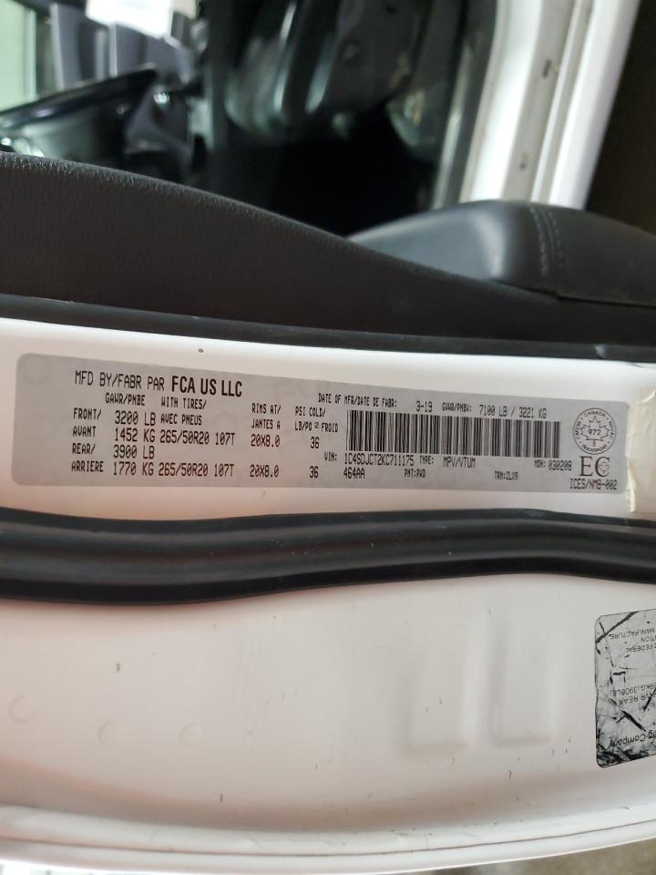 1C4SDJCT2KC711175 2019 Dodge Durango R/T