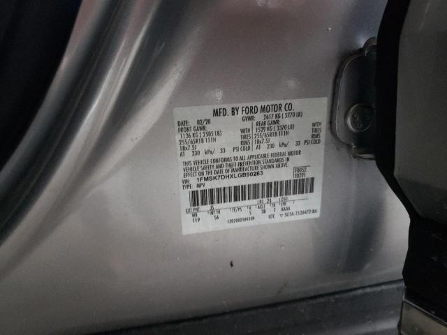 2020 Ford Explorer Xlt VIN: 1FMSK7DHXLGB90263 Lot: 58829164