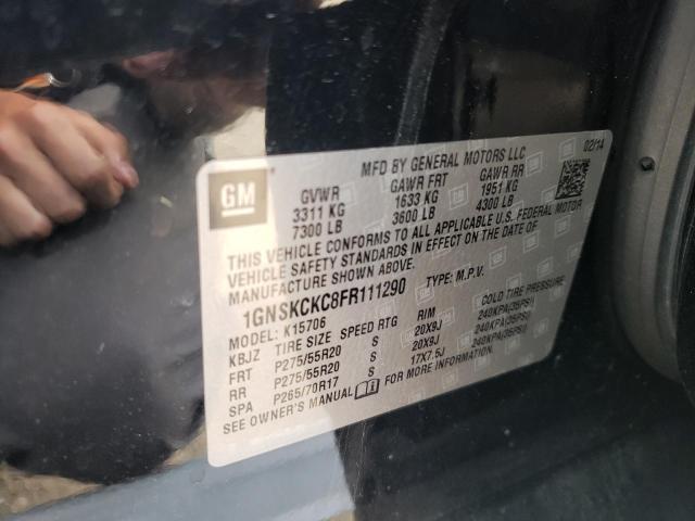 2015 Chevrolet Tahoe K1500 Ltz VIN: 1GNSKCKC8FR111290 Lot: 58059864