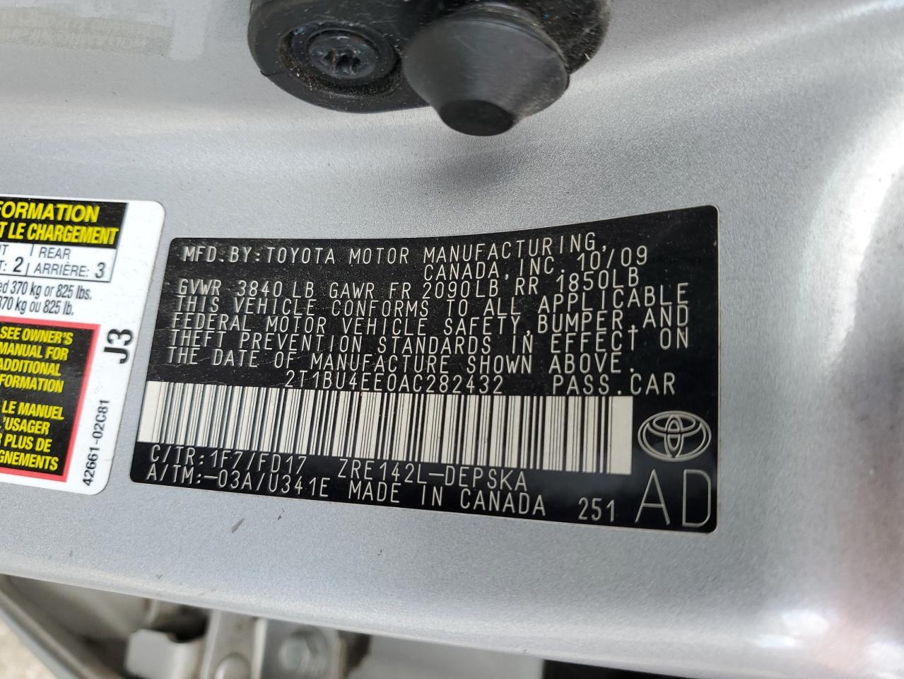 2T1BU4EE0AC282432 2010 Toyota Corolla Base