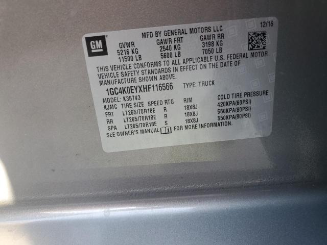 2017 Chevrolet Silverado K3500 Ltz VIN: 1GC4K0EYXHF116566 Lot: 53918854