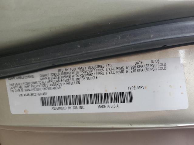 2007 Subaru Legacy Outback 3.0R Ll Bean VIN: 4S4BL86C274201493 Lot: 59139634