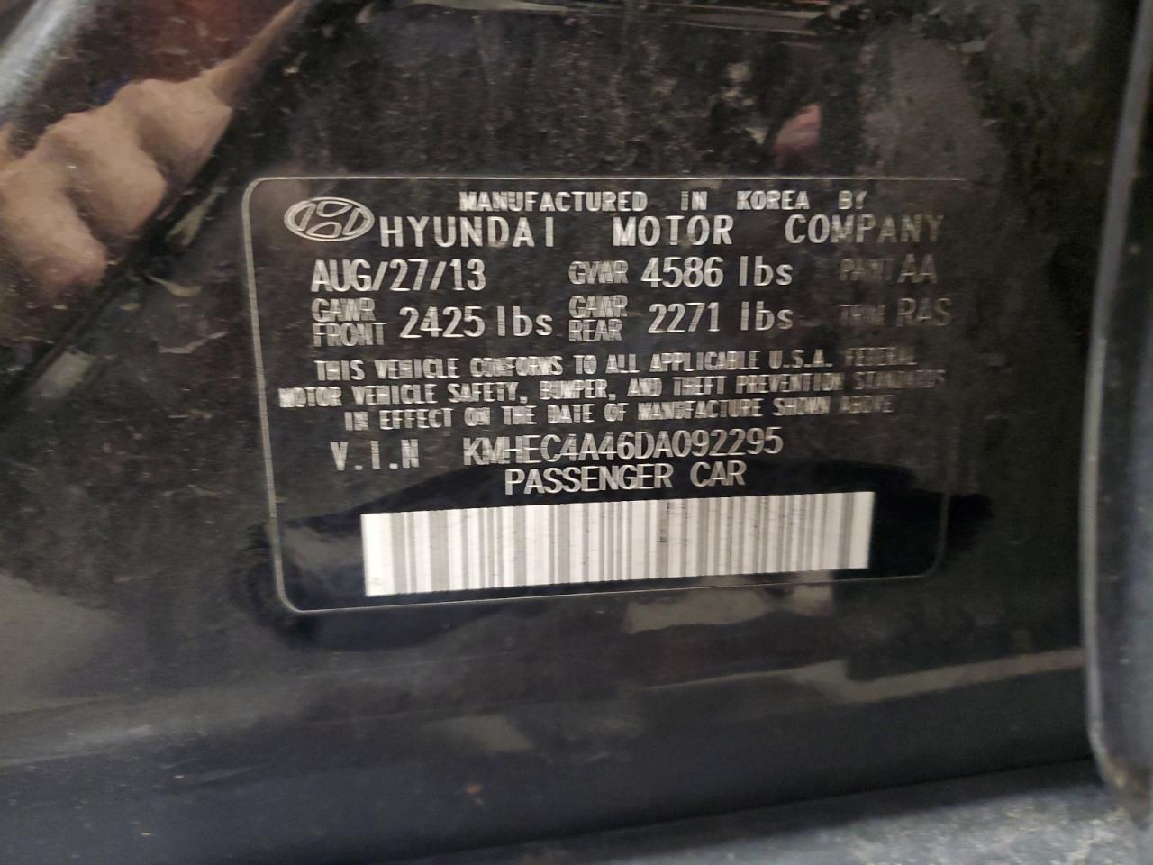 KMHEC4A46DA092295 2013 Hyundai Sonata Hybrid