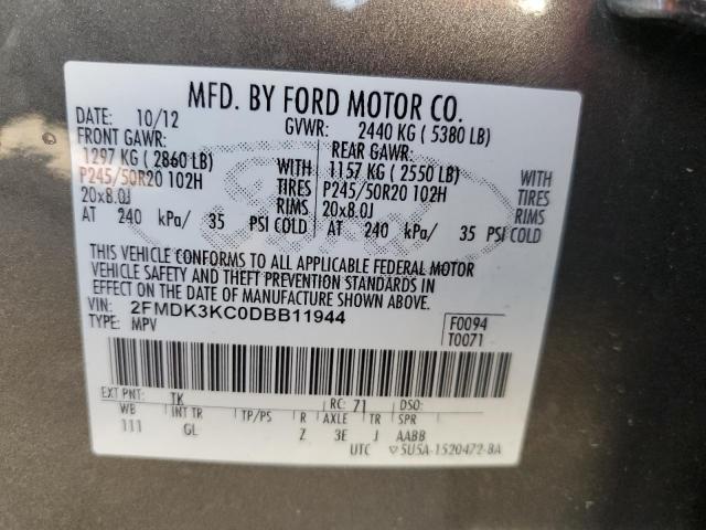 2013 Ford Edge Limited VIN: 2FMDK3KC0DBB11944 Lot: 57720894