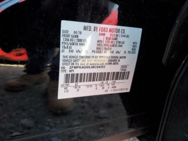 2018 Ford Edge Se VIN: 2FMPK4G9XJBC04353 Lot: 59881694