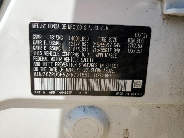 2022 Honda Hr-V Ex VIN: 3CZRU5H52NM701551 Lot: 58848014