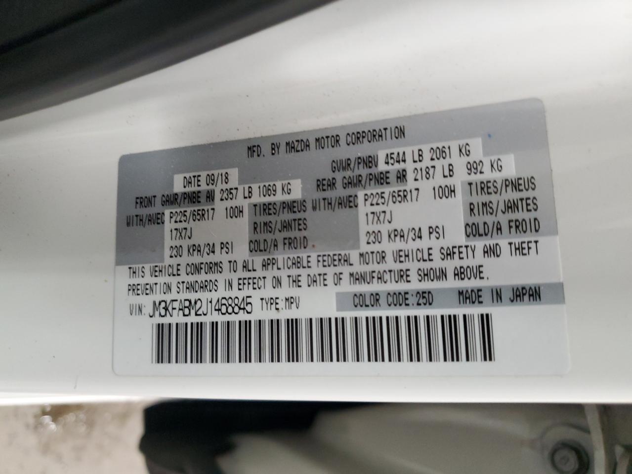 JM3KFABM2J1468845 2018 Mazda Cx-5 Sport