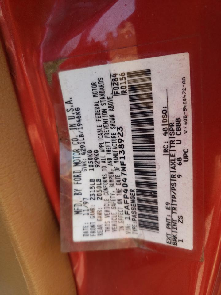 1FAFP4047WF138923 1998 Ford Mustang