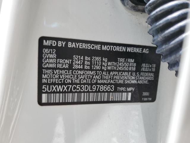 2013 BMW X3 xDrive35I VIN: 5UXWX7C53DL978663 Lot: 60597444