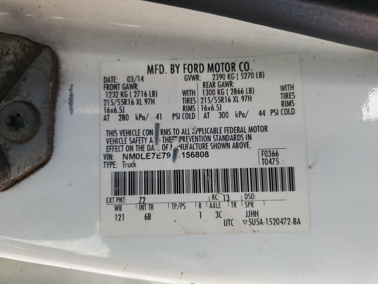 NM0LE7E79E1156808 2014 Ford Transit Connect Xl