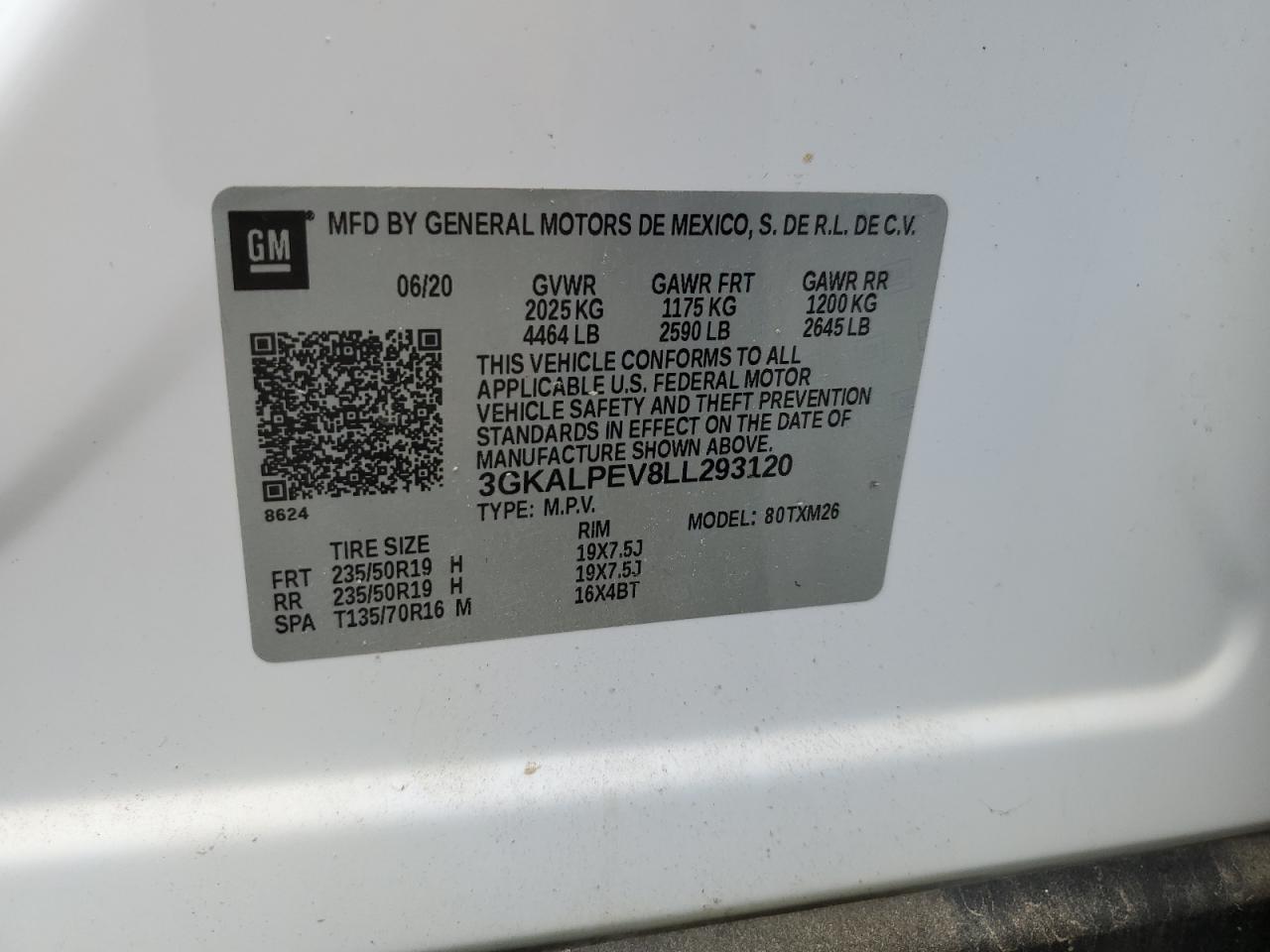 3GKALPEV8LL293120 2020 GMC Terrain Slt