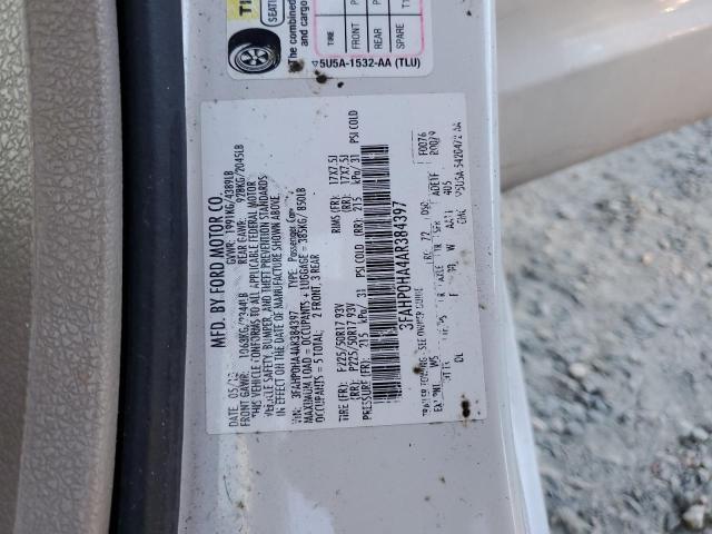 2010 Ford Fusion Se VIN: 3FAHP0HA4AR384397 Lot: 58178694