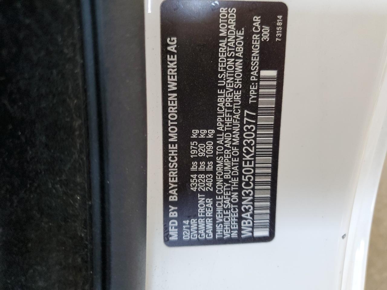 WBA3N3C50EK230377 2014 BMW 428 I