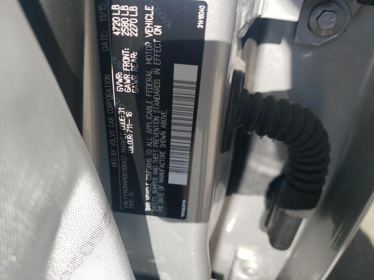 YV140MAM0G1198457 2016 Volvo S80 Platinum