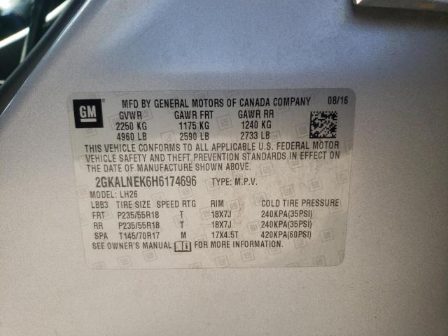 2017 GMC Terrain Sle VIN: 2GKALNEK6H6174696 Lot: 59849774