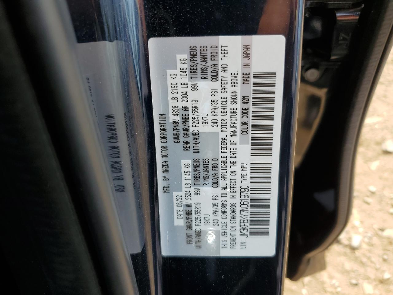 JM3KFBXY7N0619790 2022 Mazda Cx-5 Signature