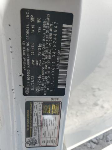 2018 Kia Optima Lx VIN: 5XXGT4L34JG244947 Lot: 58865374