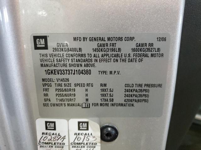 2007 GMC Acadia Slt-2 VIN: 1GKEV33737J104380 Lot: 58569354
