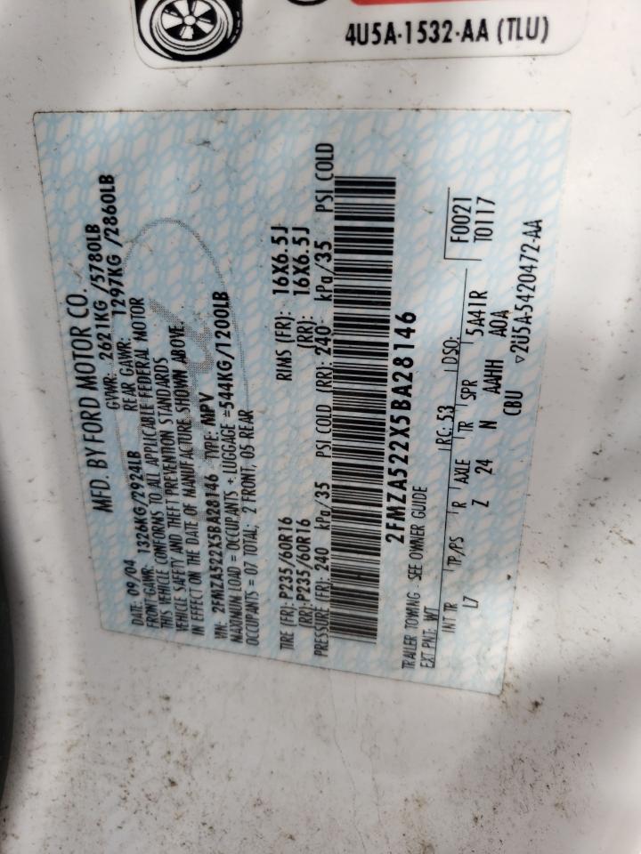 2FMZA522X5BA28146 2005 Ford Freestar Sel