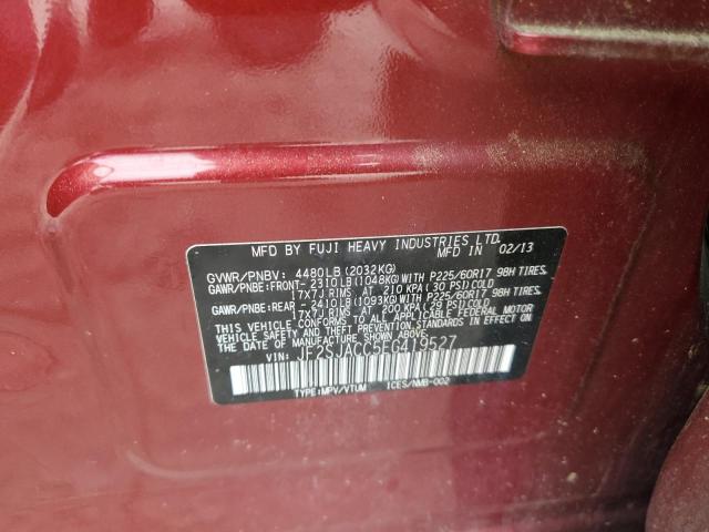 2014 Subaru Forester 2.5I Premium VIN: JF2SJACC5EG419527 Lot: 58092474