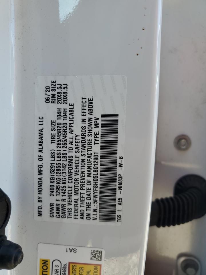 5FNYF8H05LB012901 2020 Honda Passport Elite